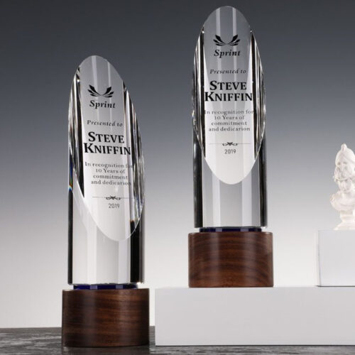 Crystal/wood Trophy